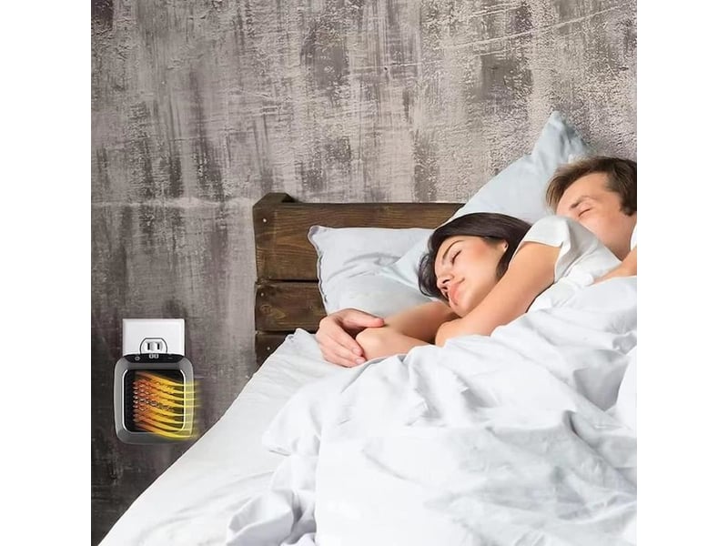  Radiateur soufflant ceramique ptc 800w n3633 avec affichage led gris  - Conforama D