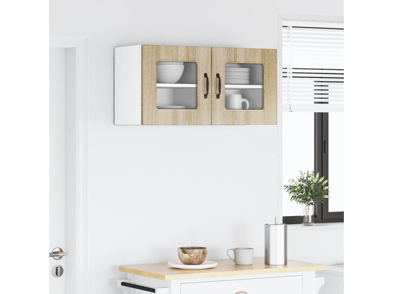 Meuble mural de cuisine | armoire de cuisine 2 pcs chêne sonoma shl8237 - Conforama D