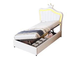 Lit avec rangement 90x200 cm WISHDOR coloris blanc
