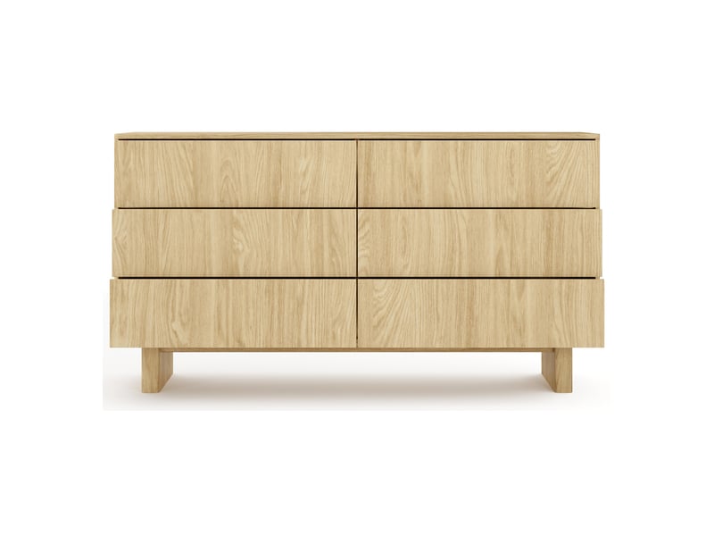  Buffet hasimi, commode 6 tiroirs, 154x38x83h cm chêne marron Hasimi - Conforama E