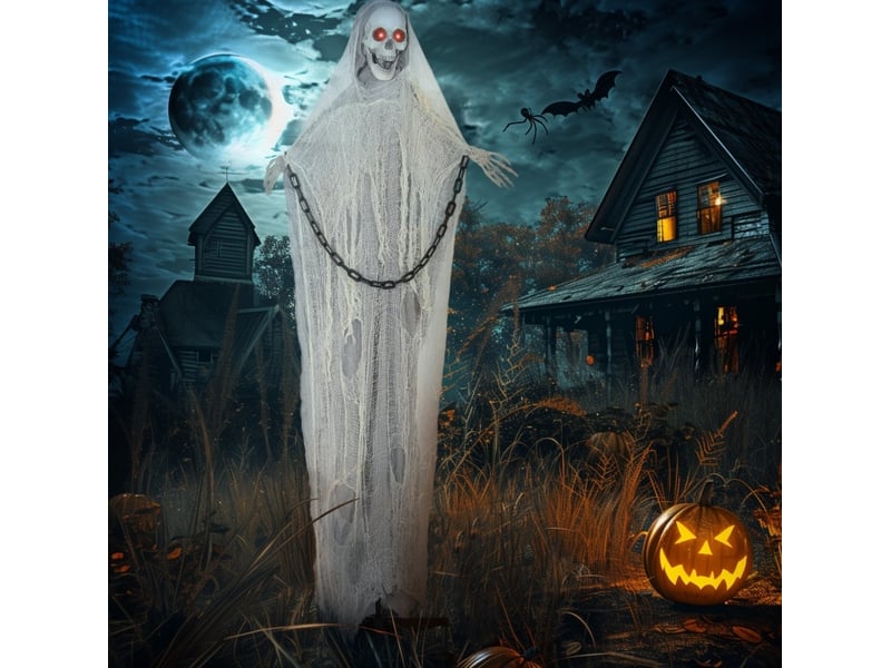  Décoration halloween faucheuse 70x16x183 cm métal gris  - Conforama C