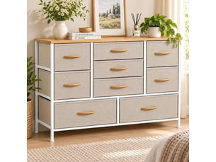 Chiffonnier 9 tiroir(s) GENERIC HOME coloris beige largeur 100 cm hauteur 76 cm