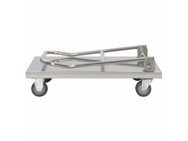  Desserte de cuisine, chariot à plateforme argenté 82x53x86 cm acier inoxydable  - Conforama E