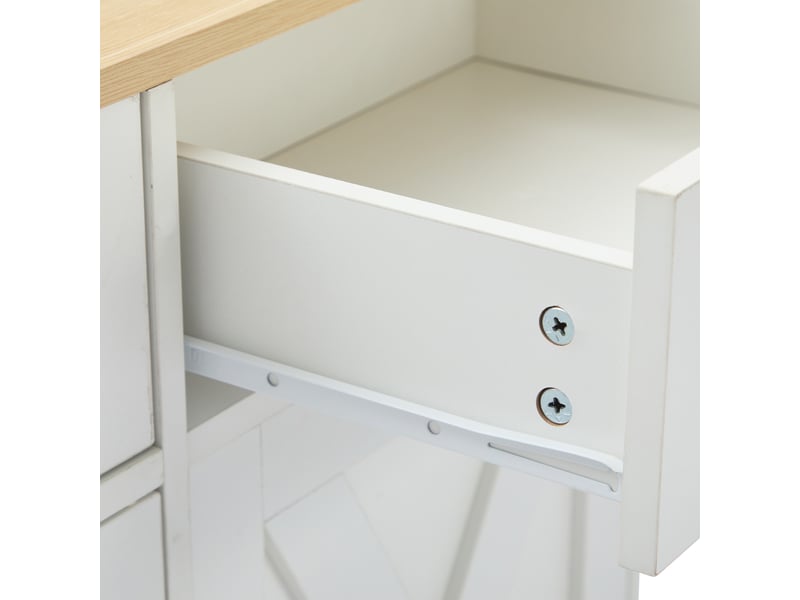  Buffet 4 portes 3 tiroirs en mdf 160 cm blanc et bois  - Conforama W