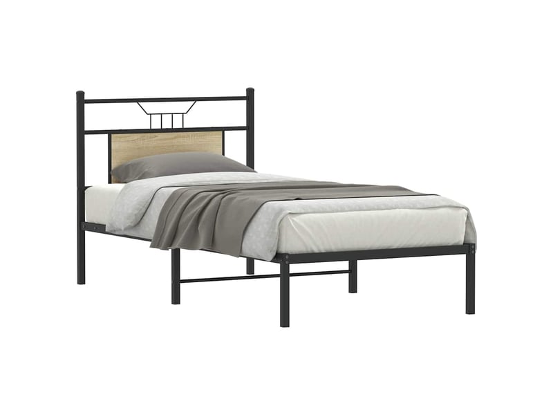  Lit simple- lit adulte -  cadre de lit sans matelas chêne sonoma 80x200 cm  - Conforama B