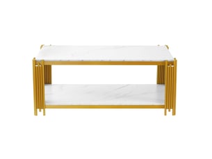 Table basse rectangulaire coloris bicolore MODENUIT   - 63.5 cmx114 cm