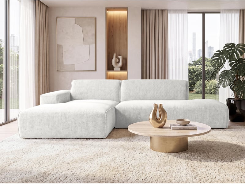  Canapé d'angle moderne didim duo, 288 cm, blanc, en chenille g Didim Duo - Conforama C