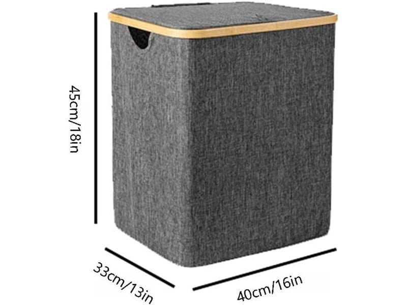  Panier à linge, panier à linge avec couvercle - pour salle de bain et chambre,gris - rwpanier à linge  - Conforama D