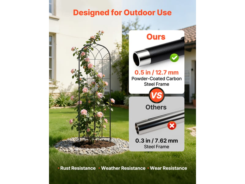  Vevor treillis de jardin support de plante grimpante métal 52,5x180 cm lot de 8  - Conforama C