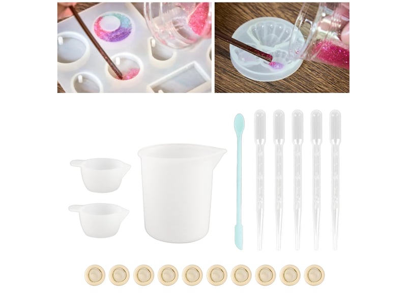 Kit d'outils pour tasse à mesurer en silicone, spatule, gants, pipettes, ensemble d'outils de mélange de résine pour l'artisanat (ensemble d'out - réf. Szpb820573jjzj - Conforama B