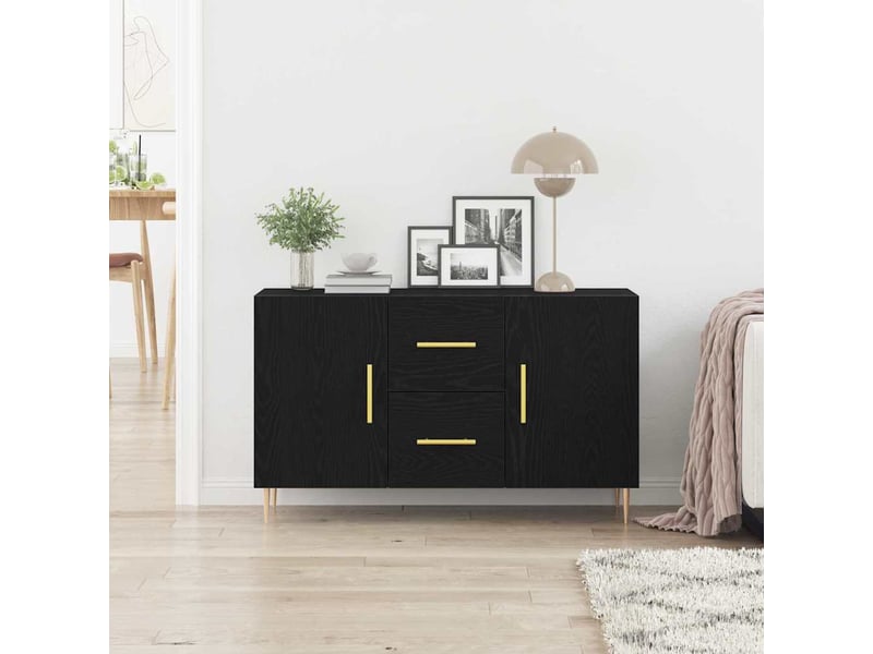  Buffet - bahut - meuble de rangement chêne noir 100 x 36 x 60 cm bois d'ingénierie  - Conforama D