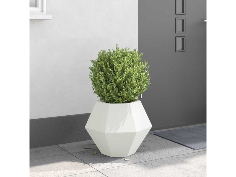  Jardinière - bac à fleurs blanc 50 x 50 x 40 cm acier  - Conforama B