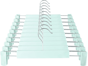 Cintres, cintres pour jupes peu encombrants avec crochets pivotants à 360°, cintres à pinces réglables, cintres pour manteaux, jeans (lot de 10, vert