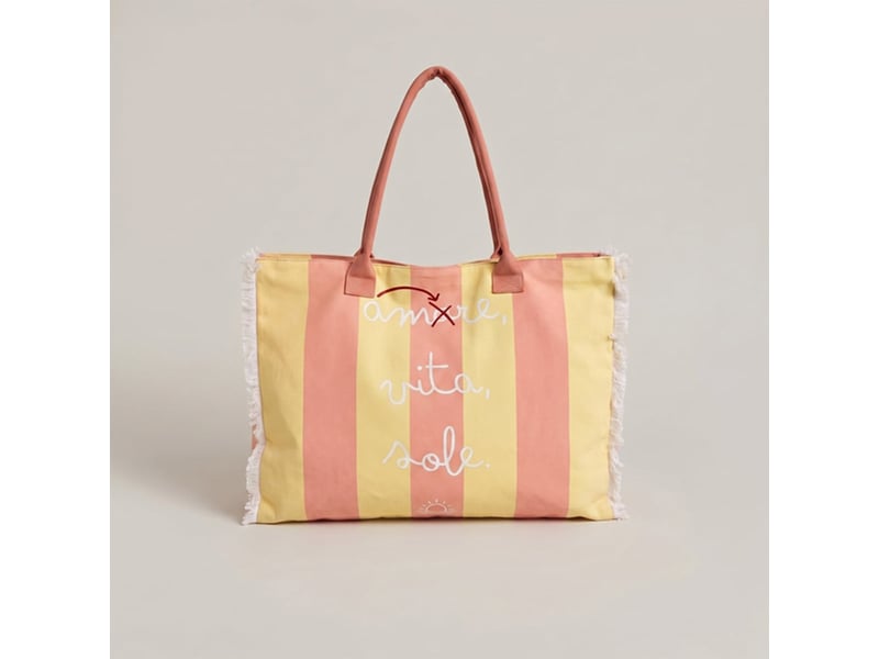  Ensemble de plage femme avec serviette, sac shopper et pochette mariel - jaune  - Conforama C