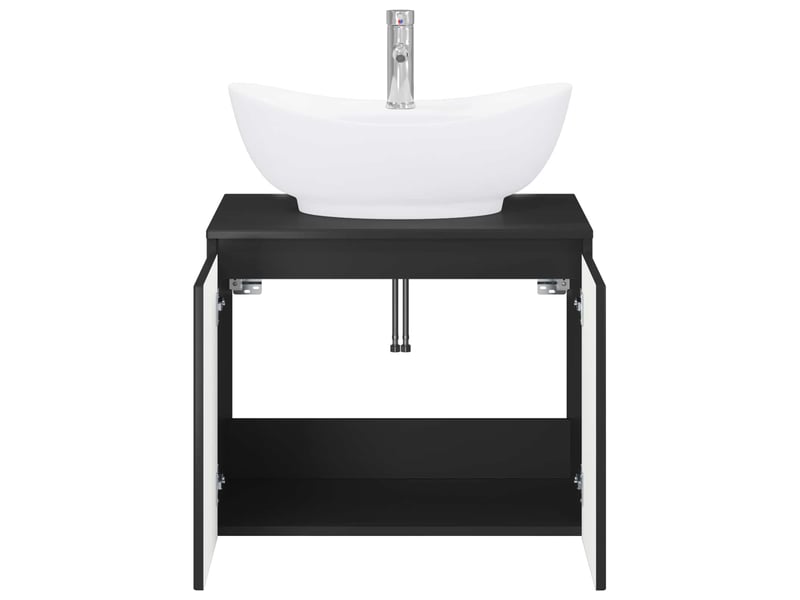  Ensemble de mobilier de salle de bain noir bois d'ingénierie cf64695  - Conforama C
