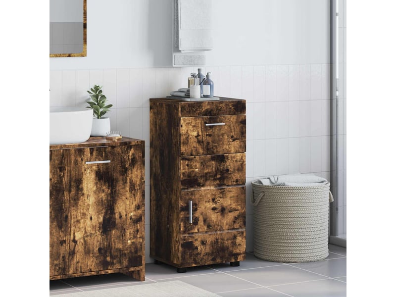  Ensemble d'armoire de salle de bain tulum chêne fumé cf62979  - Conforama B