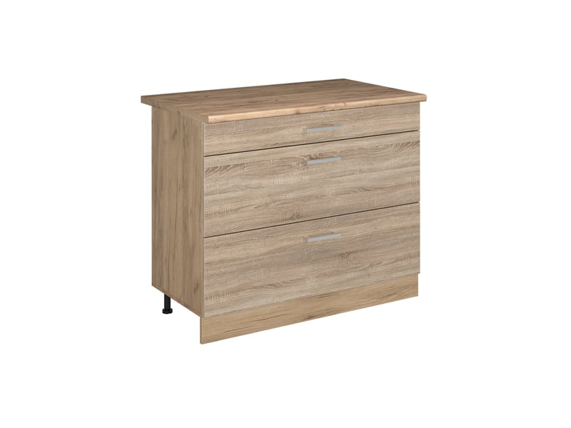 Vicco meuble cuisine, sonomachêne doré, 100cm plan de travail chêne doré - Conforama A