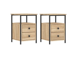 Lot de 2 tables de chevet - cabinet de chevet - table de nuit chêne sonoma 34x35,5x50cm bois ingénierie