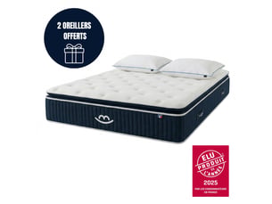 Matelas 200x200 cm MORPHEA  Pack Douceur Ressorts + mémoire de forme soutien Medium épaisseur 30 cm