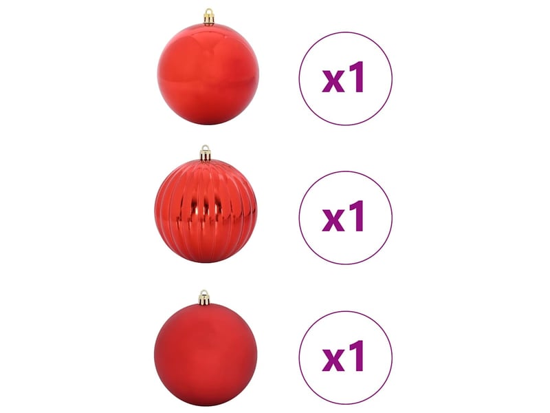  Ensemble de boules de noël xxl 3 pcs rouge ø 25 cm plastique  - Conforama C