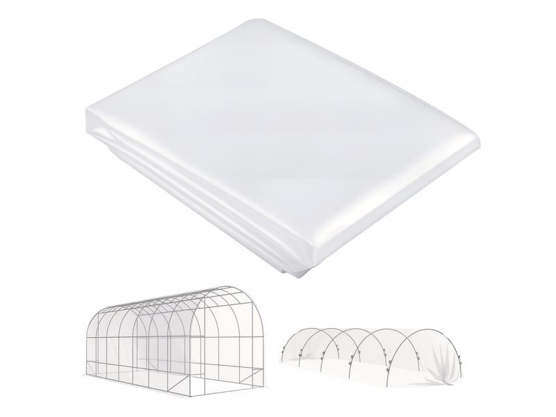  Bâche de serre en pe, résistante aux uv et imperméable, pour couvrir les plantes. Dimensions : 7 x 8 m.  - Conforama A