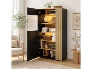 Vitrine coloris bicolore 5 étagère(s) HAUSS SPOLE - 80 cmx146 cm