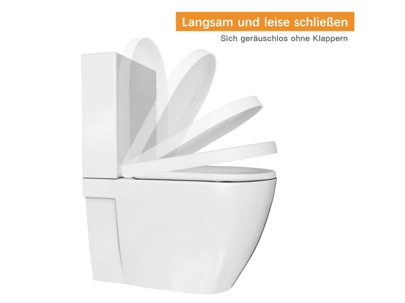  Abattant wc duroplast forme d blanc, soft-close, quick-release, charnières inox réglables, couvercle robuste, full surround PHO_0R8P5B1S - Conforama D
