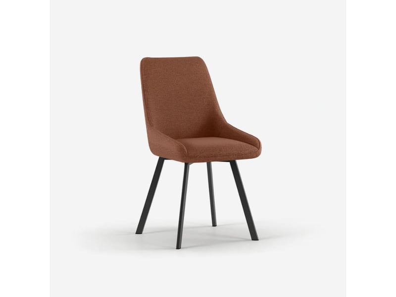 Lot de 4 chaises rembourrées en microfibre avec pieds en métal artemis - rouiller - Conforama C