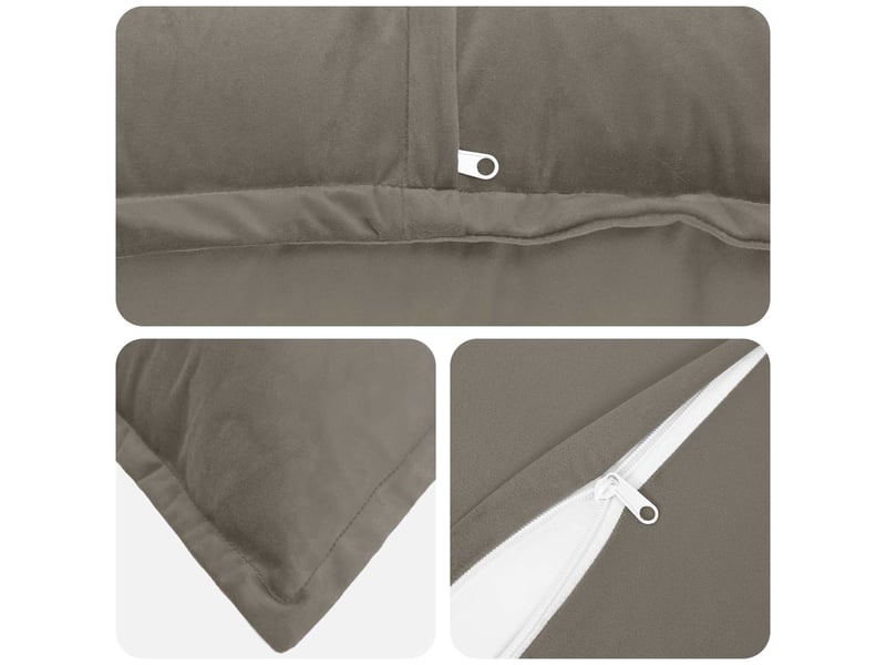  Lot de 6 coussins avec oreiller, coussins décoratifs houten gris clair fløjl cf51250  - Conforama E