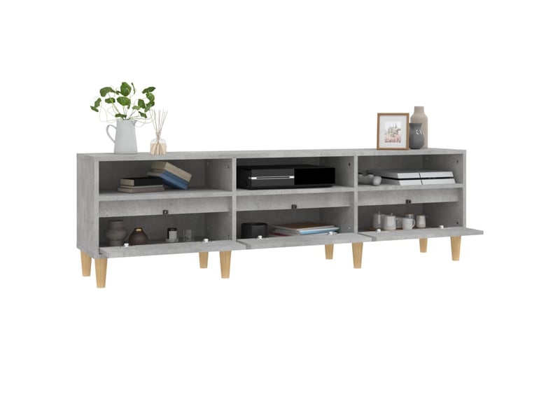  Meuble tv - banc tv - meuble de rangement gris béton 150x30x44,5 cm bois d'ingénierie  - Conforama E
