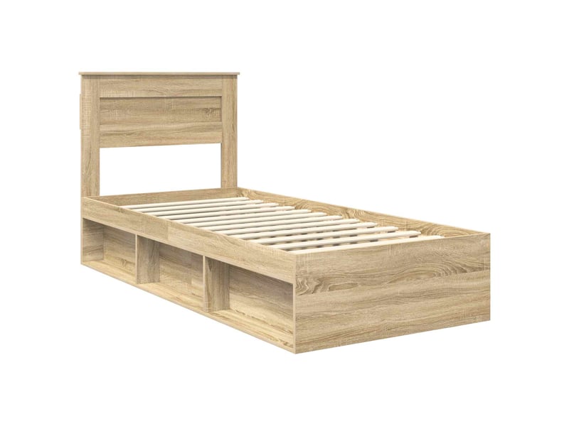 Lit simple- lit adulte - cadre de lit sonoma 100 x 200 cm bois de pin massif - Conforama C