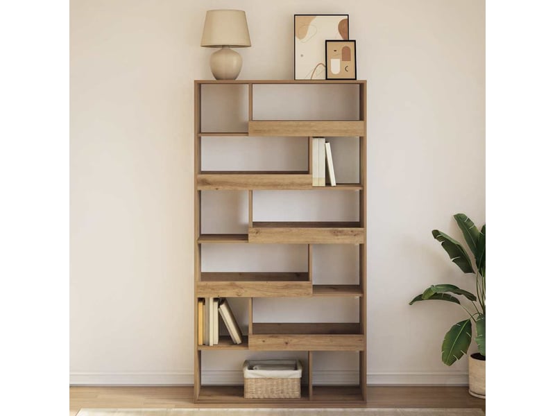  Bibliothèque, étagère de rangement chêne artisanal 100x33x187,5 cm bois d'ingénierie  - Conforama B