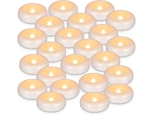 24 pièces bougies led flottantes étanches 7,3 cm, sans flamme, activation par eau, lumière blanc chaud pour piscine et mariage