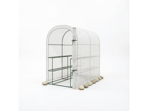 Abri de jardin avec étagères, porte enroulable, 123 × 187 × 189 cm