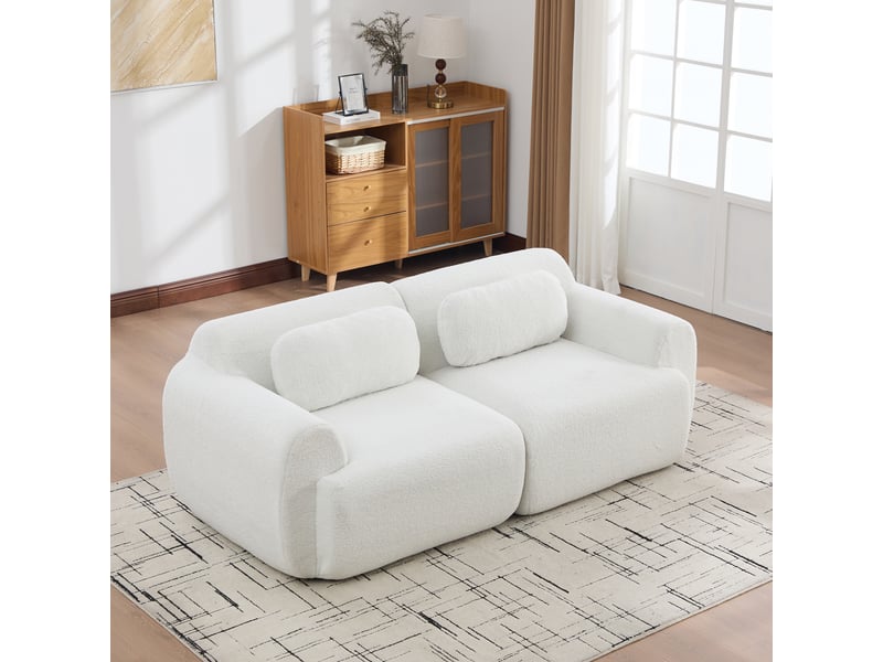  Canapé modulable, canapé de salon, facile à déplacer, format compressé, mousse haute résilience 30d, en tissu chenille  - Conforama C