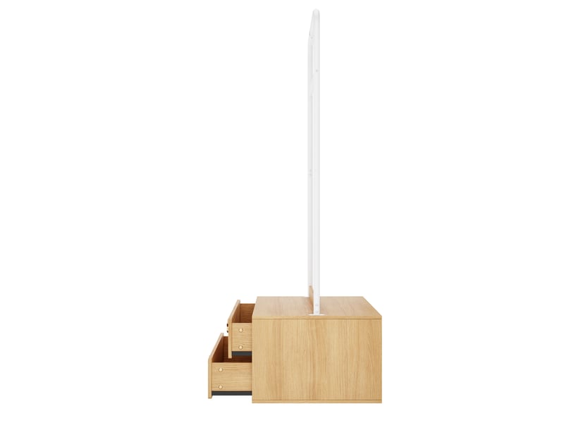  Meuble d'entrée enfant avec penderie ouverte et 2 tiroirs à poignées étoilées pour chambre en mdf 70 × 55 × 168 cm  - Conforama E