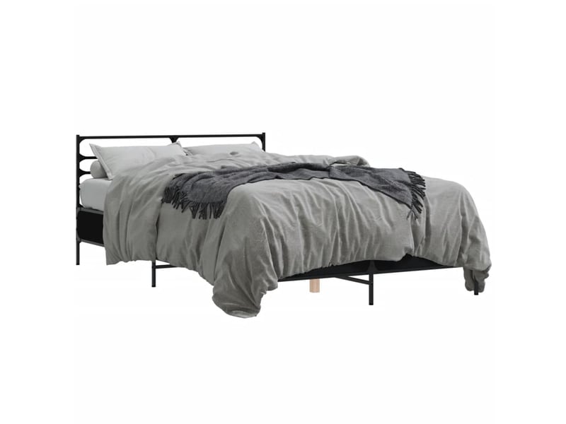  Lit double- lit adulte -  cadre de lit sans matelas noir 135x190 cm  - Conforama A