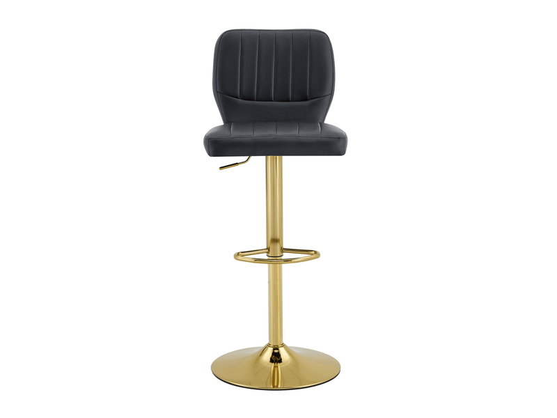  Tabouret de bar réglable  52 x 45 x 93-114 cm - siège pivotant à 360° -avec dossier et pédales en métal  - cuir - noir  - Conforama A