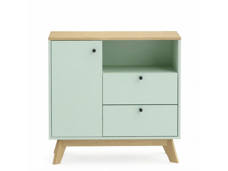 Buffet de salon avec porte, 2 tiroirs, niche ouverte et étagère réglable - Conforama A