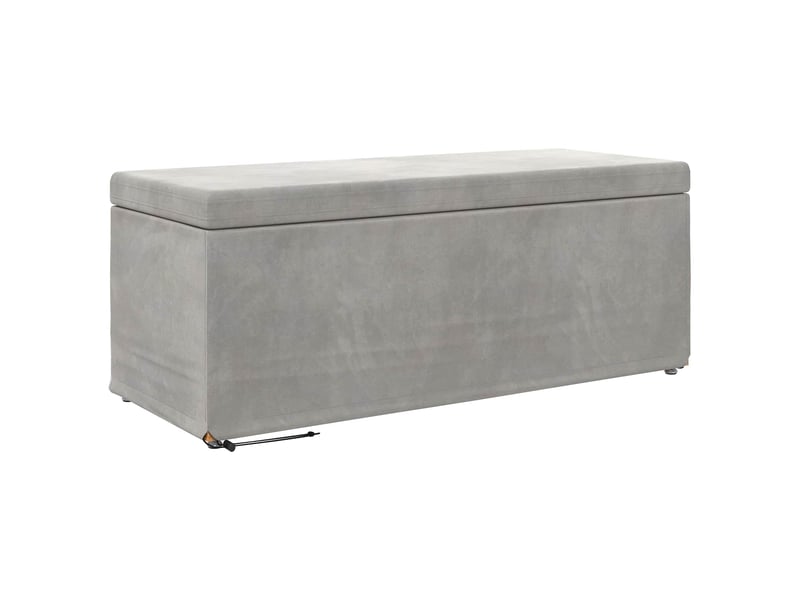 Tabouret bas, ottoman gris clair 101x41x40 cm velours et bois composite - Conforama A