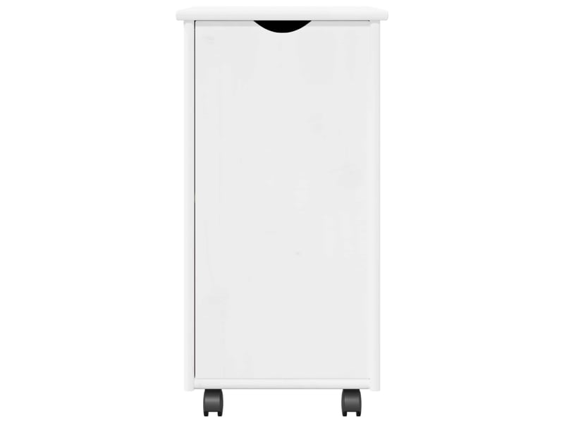  Caisson roulant de bureau blanc 34 x 39 x 65,5 cm bois de pin massif  - Conforama E