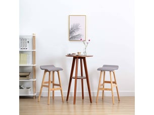 Lot de 2 tabouret de bar, chaise de bar gris clair tissu shl57468