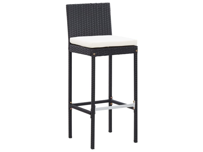  Ensemble de bar 5 pièces résine tressée et bois d'acacia noir 02_0013351  - Conforama D