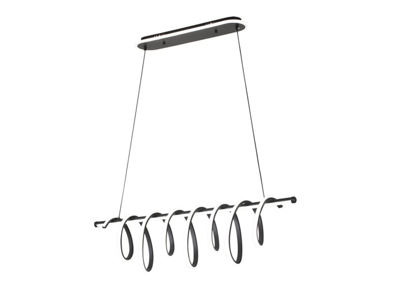  Fabrilamp premium, suspension, moderne, led, 157 w, 13884 lm, 3000-4000-6000 k, noir, 55-119.5 x 90 x 26 cm 250292009 - Conforama A