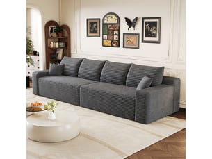 Canapé droit fixe <strong></strong> <strong>Bliss Lite</strong> 4 places Velours côtelé gris