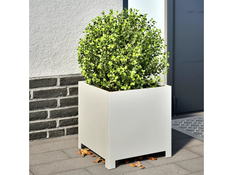  Jardinière - bac à fleurs blanc 40x40x40 cm acier  - Conforama B