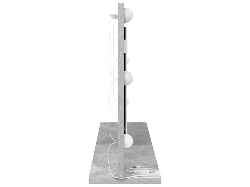  Miroir de vanité, miroir de coiffeuse gris béton 80 x 45 x 18 cm rectangulaire cf62778  - Conforama E