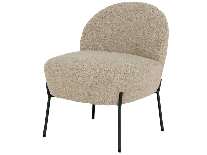 Law-fauteuil en tissu bouclé taupe  - Conforama A