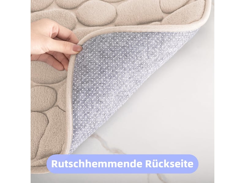  Tapis de bain, 40*60cm beige tapis salle de bain antidérapant absorbant tapis de salle de bain, mousse à mémoire de forme shower mat  - Conforama D
