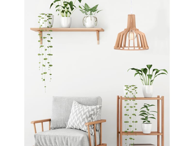  Lampe suspension à lattes lucerna 41cm naturel  - Conforama D